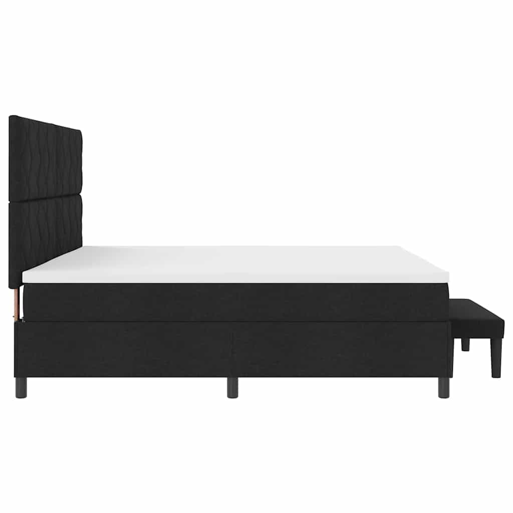 vidaXL Κρεβάτι με ελατήρια με κεφαλάρι Μαύρο 200 x 200 cm ύφασμα