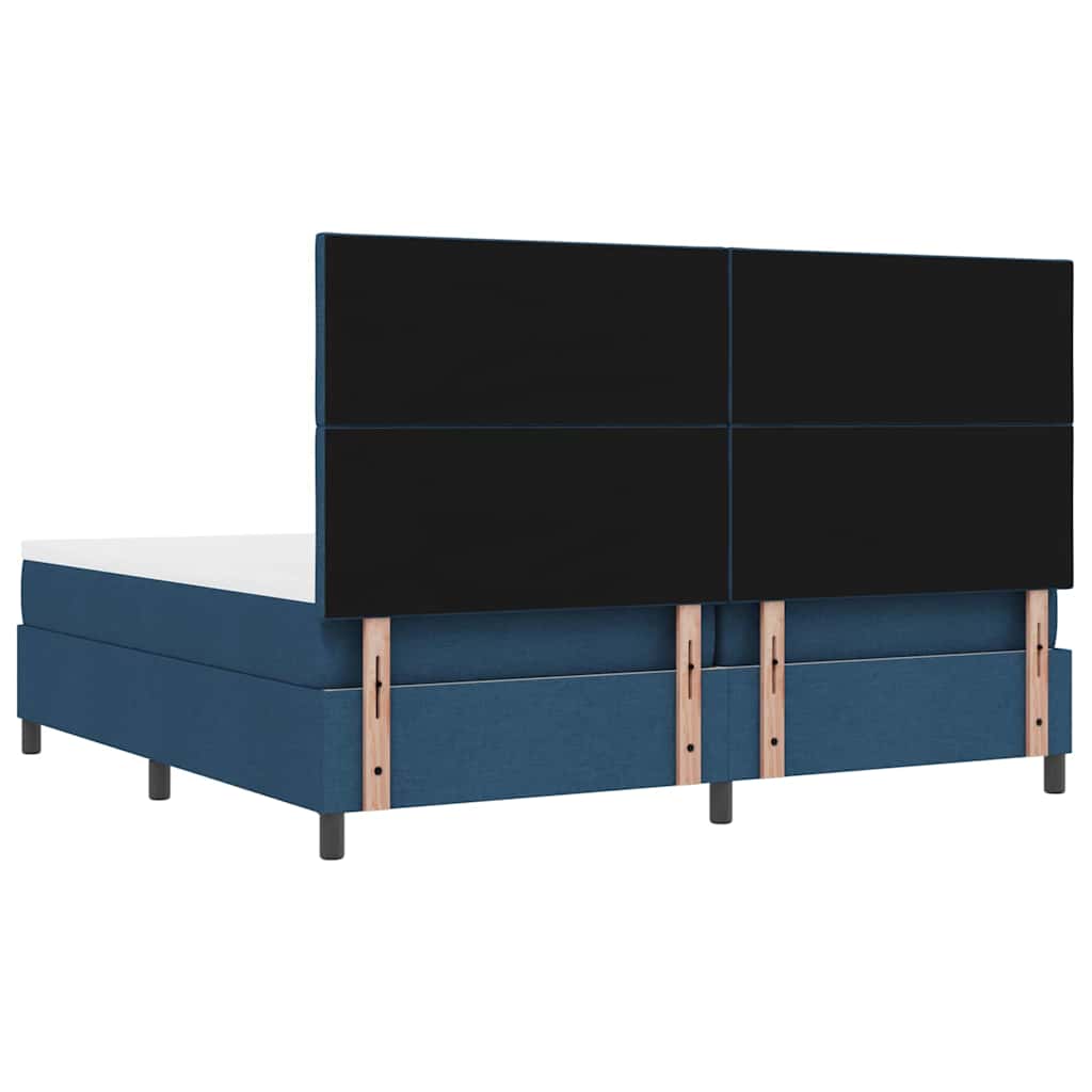 vidaXL Κρεβάτι με ελατήρια με στρώμα Μπλε 200 x 200 cm ύφασμα