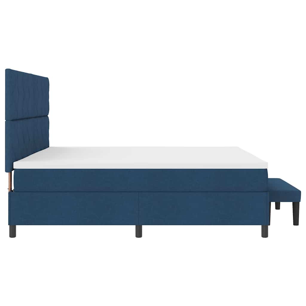 vidaXL Κρεβάτι με ελατήρια με στρώμα Μπλε 200 x 200 cm ύφασμα