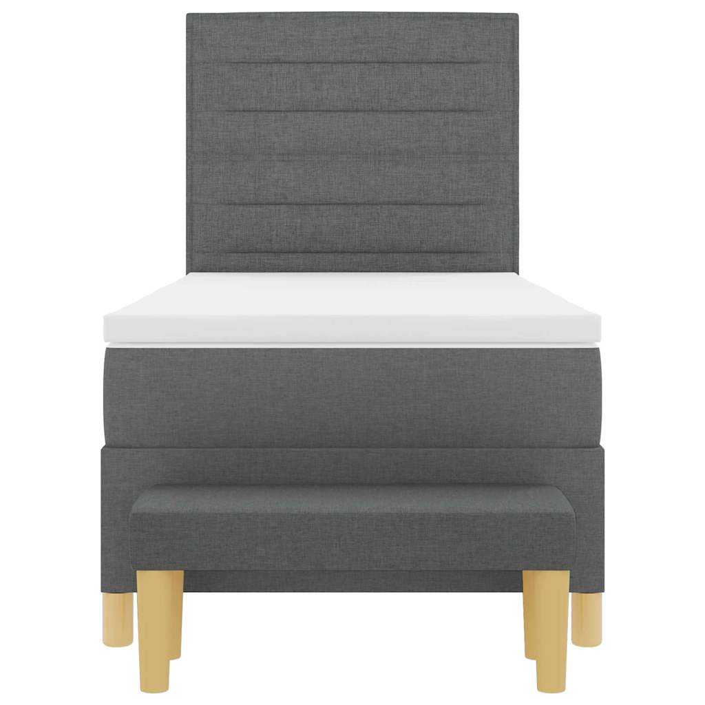 vidaXL Κρεβάτι με ελατήρια με στρώμα Σκούρο γκρι 80 x 200 cm ύφασμα