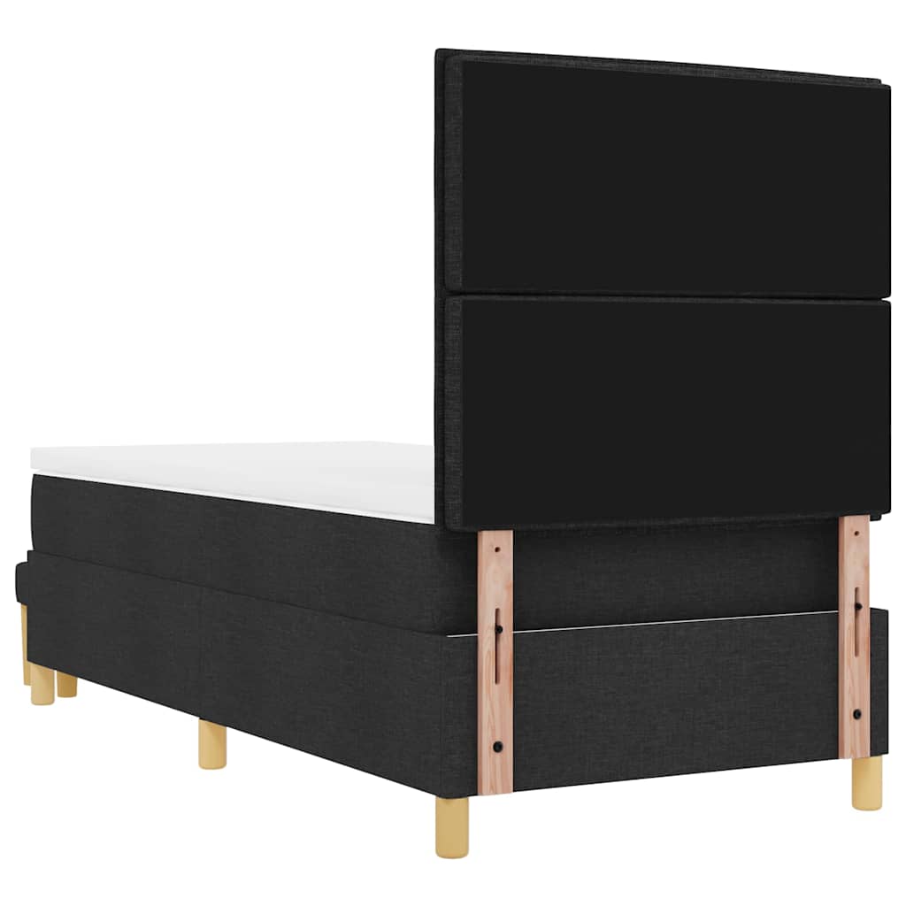 vidaXL Κρεβάτι με ελατήρια με στρώμα Μαύρο 90 x 190 cm ύφασμα