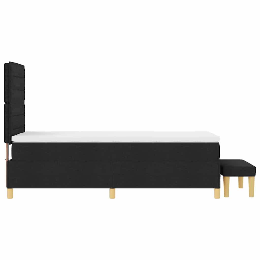 vidaXL Κρεβάτι με ελατήρια με στρώμα Μαύρο 90 x 190 cm ύφασμα