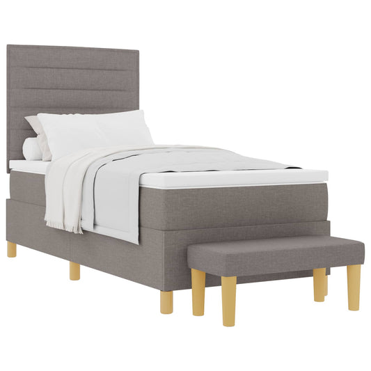 vidaXL Κρεβάτι με ελατήρια με κεφαλάρι Taupe 200 x 90 εκ. ύφασμα