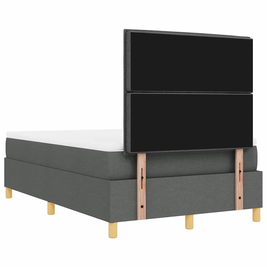 vidaXL Κρεβάτι με ελατήρια με στρώμα Σκούρο Γκρι 120 x 190 cm ύφασμα