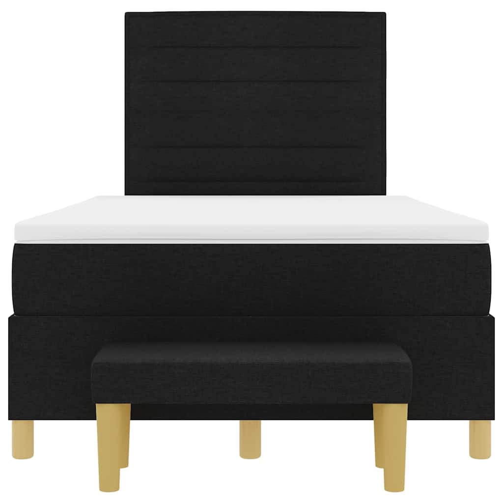 vidaXL Κρεβάτι με ελατήρια με στρώμα Μαύρο 120 x 190 cm ύφασμα