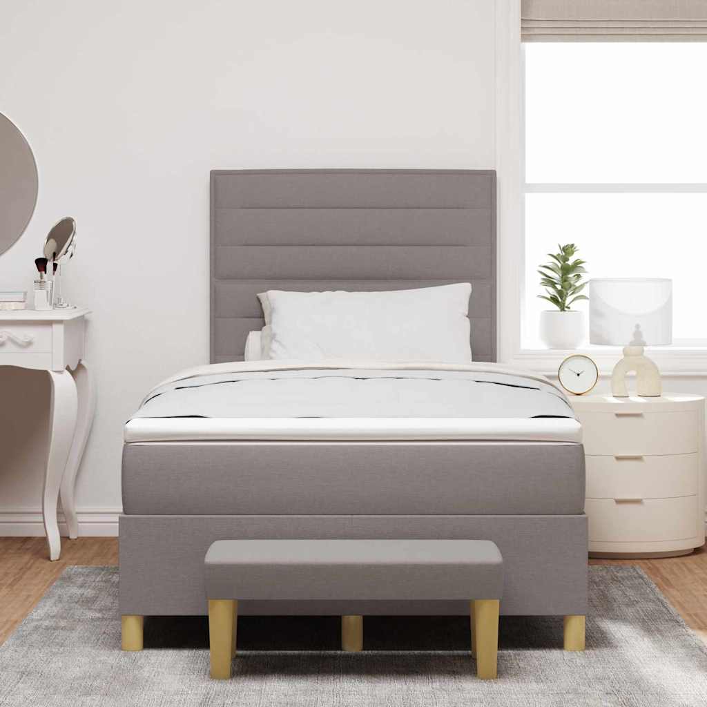 vidaXL Κρεβάτι με ελατήρια με κεφαλάρι Taupe 190 x 120 εκατοστά ύφασμα