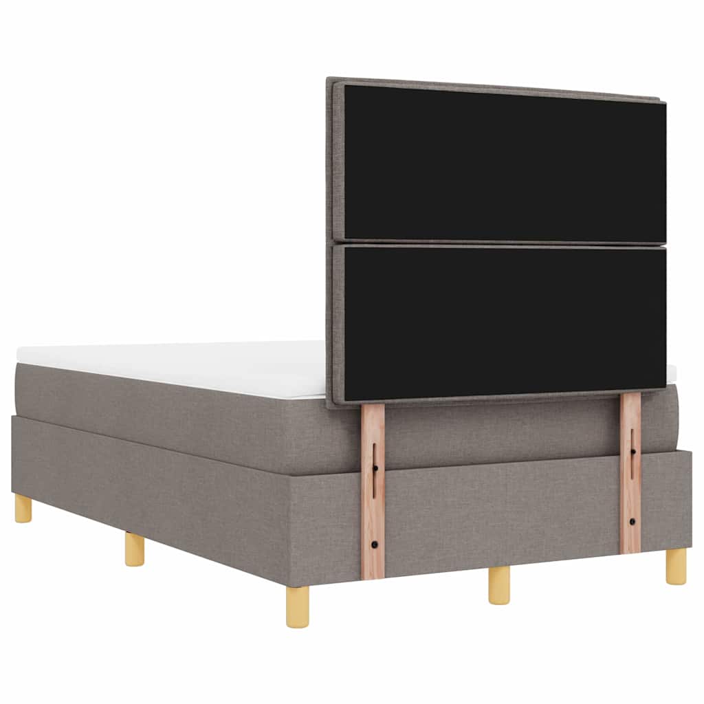 vidaXL Κρεβάτι με ελατήρια με κεφαλάρι Taupe 190 x 120 εκατοστά ύφασμα