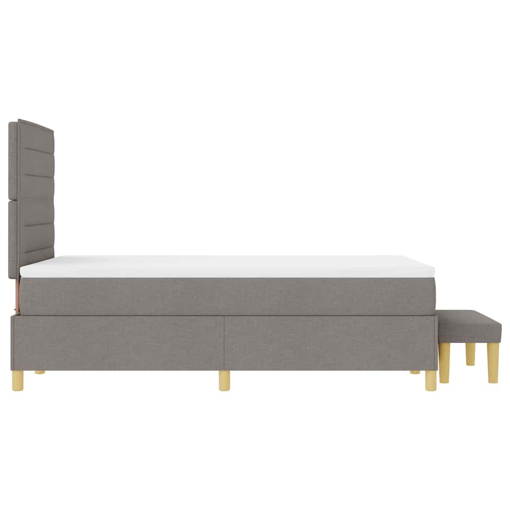 vidaXL Κρεβάτι με ελατήρια με κεφαλάρι Taupe 190 x 120 εκατοστά ύφασμα