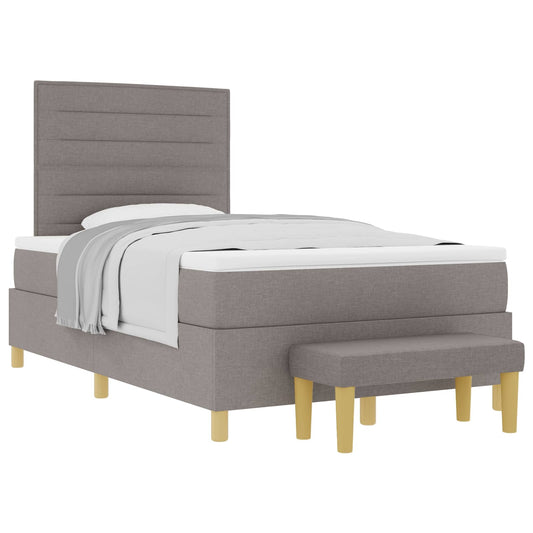 vidaXL Κρεβάτι με ελατήρια με κεφαλάρι Taupe 200 x 120 εκατοστά ύφασμα