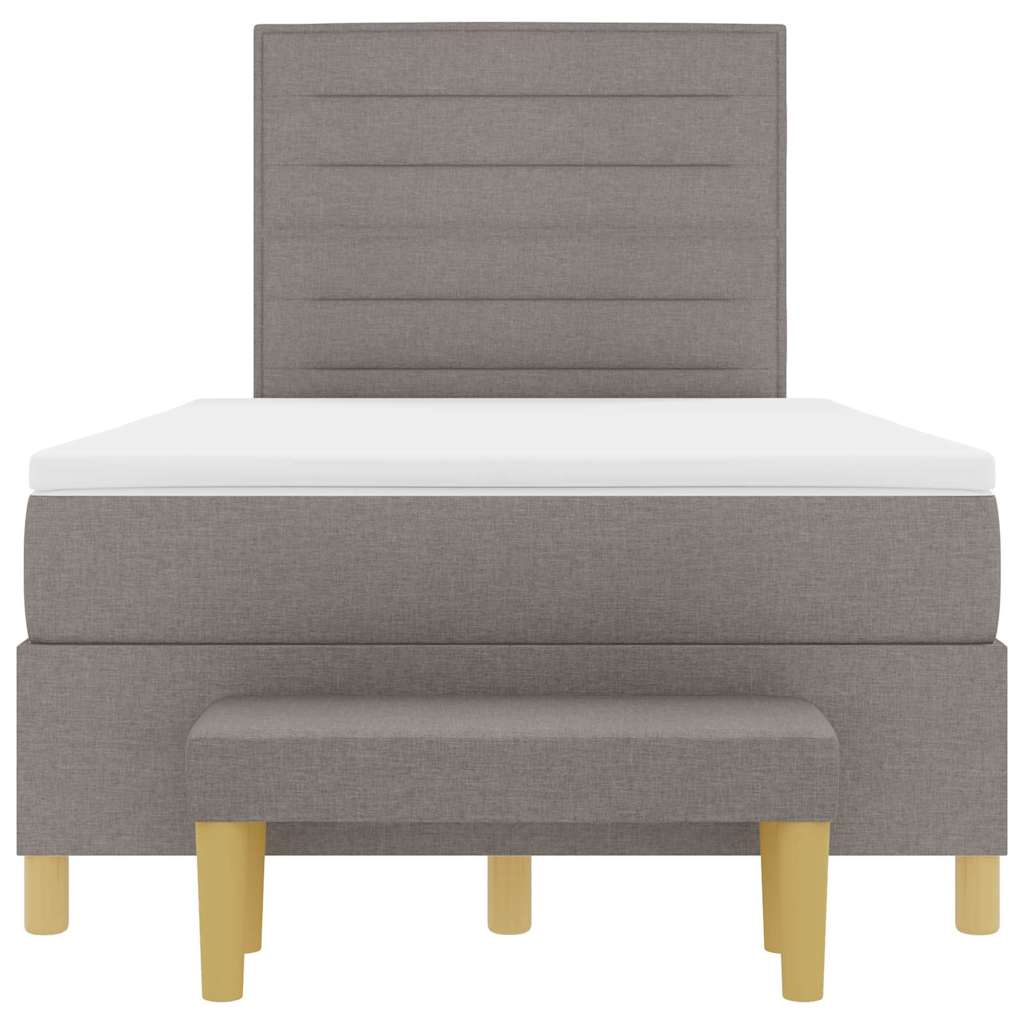 vidaXL Κρεβάτι με ελατήρια με κεφαλάρι Taupe 200 x 120 εκατοστά ύφασμα