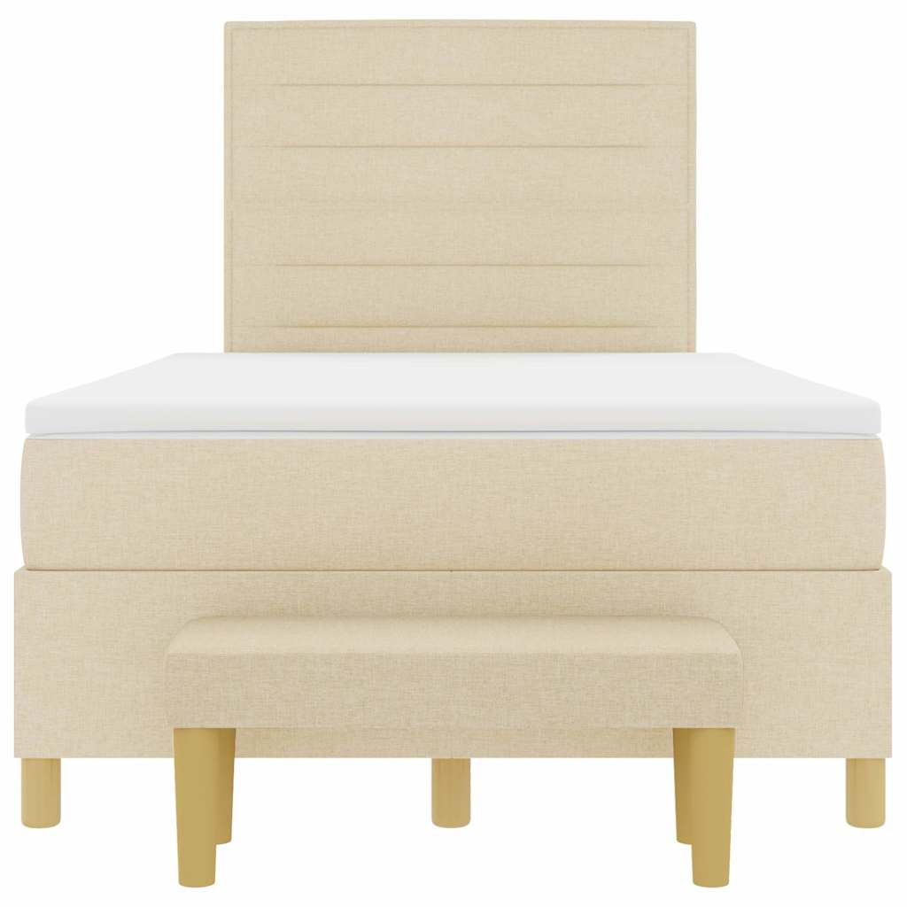 vidaXL Κρεβάτι με ελατήρια με στρώμα Κρεμ 120 x 200 cm ύφασμα