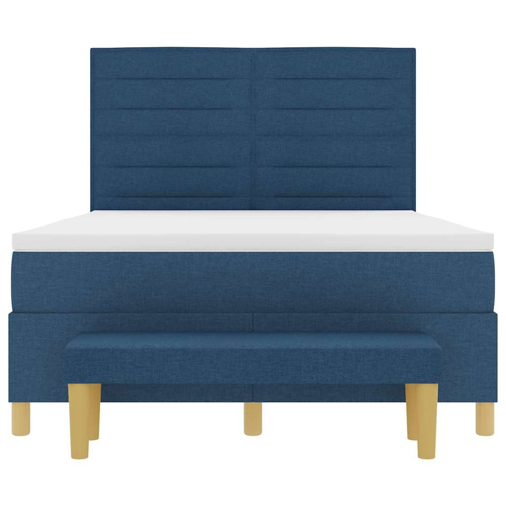vidaXL Κρεβάτι με ελατήρια με στρώμα Μπλε 140 x 190 cm ύφασμα