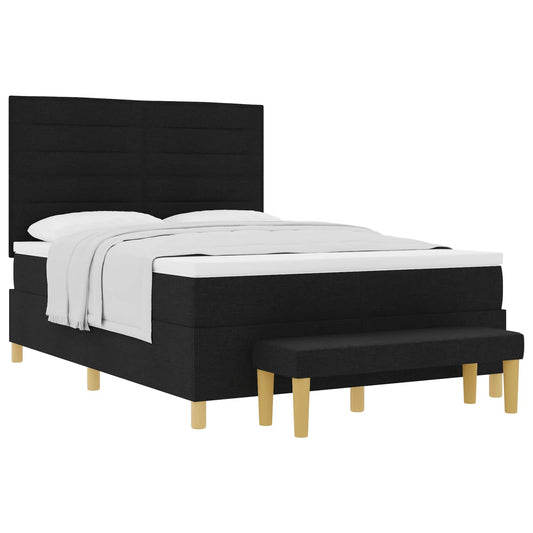 vidaXL Κρεβάτι με ελατήρια με κεφαλάρι Μαύρο 200 x 140 cm ύφασμα