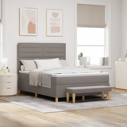 vidaXL Κρεβάτι με ελατήρια με κεφαλάρι Taupe 200 x 140 cm ύφασμα