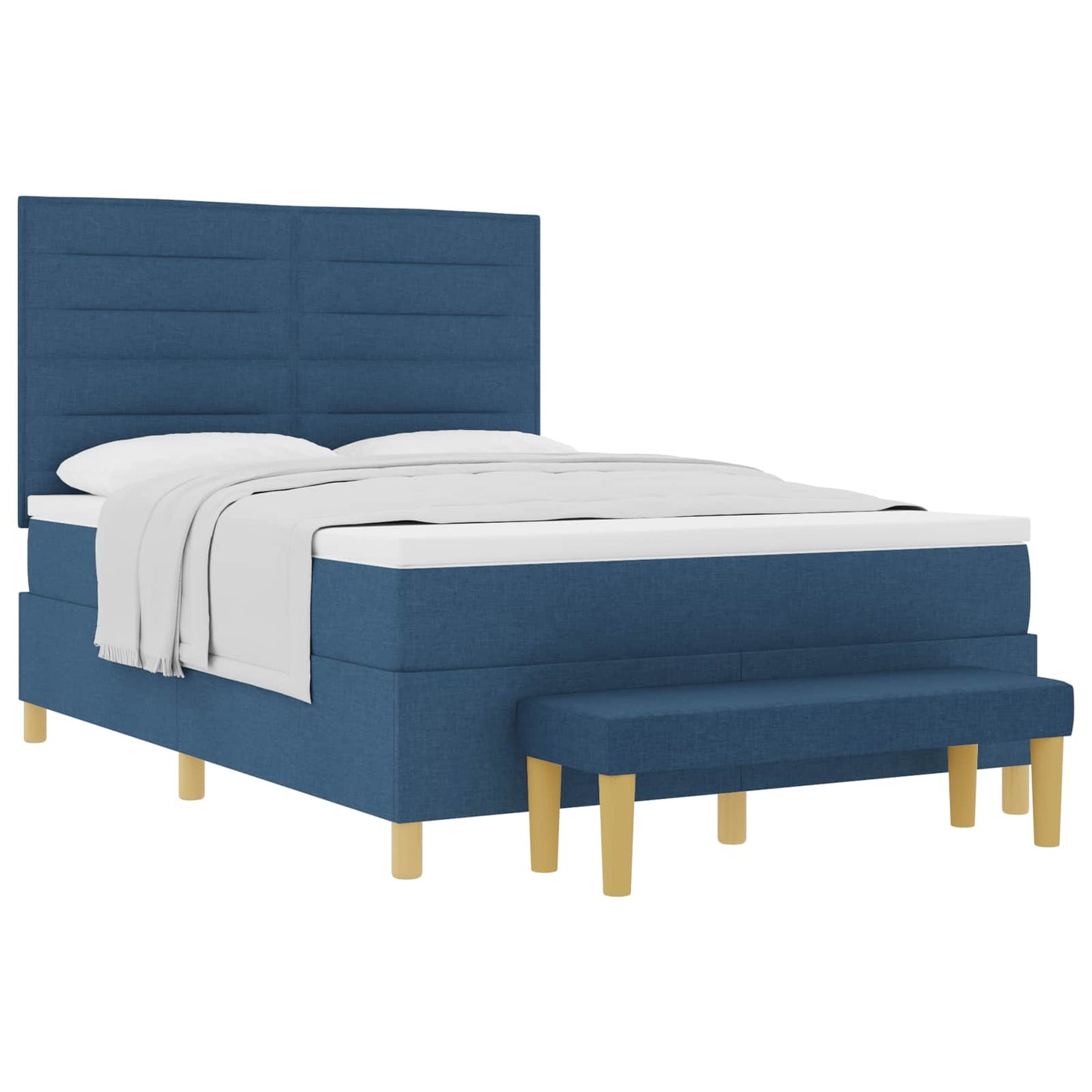 vidaXL Κρεβάτι με ελατήρια με κεφαλάρι Μπλε 200 x 140 cm ύφασμα