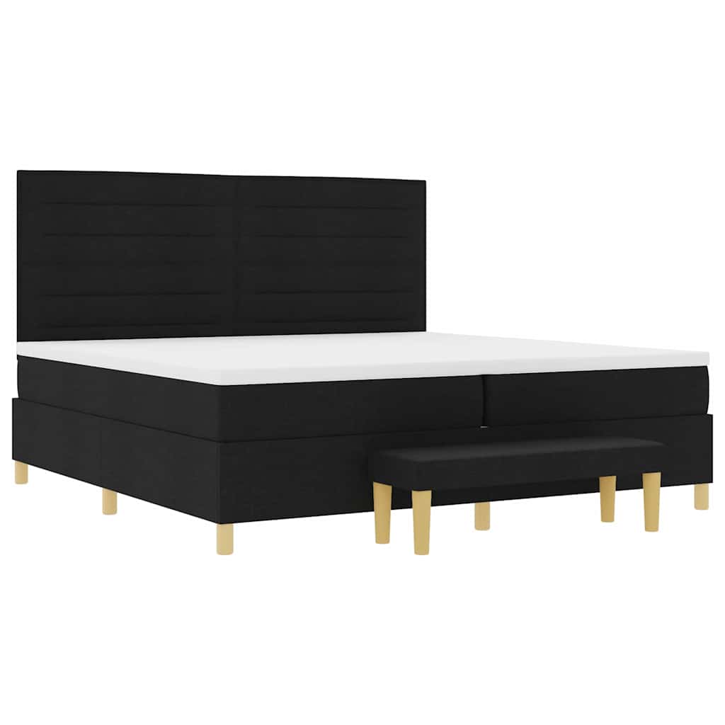vidaXL Κρεβάτι με ελατήρια με στρώμα Μαύρο 200 x 200 cm ύφασμα