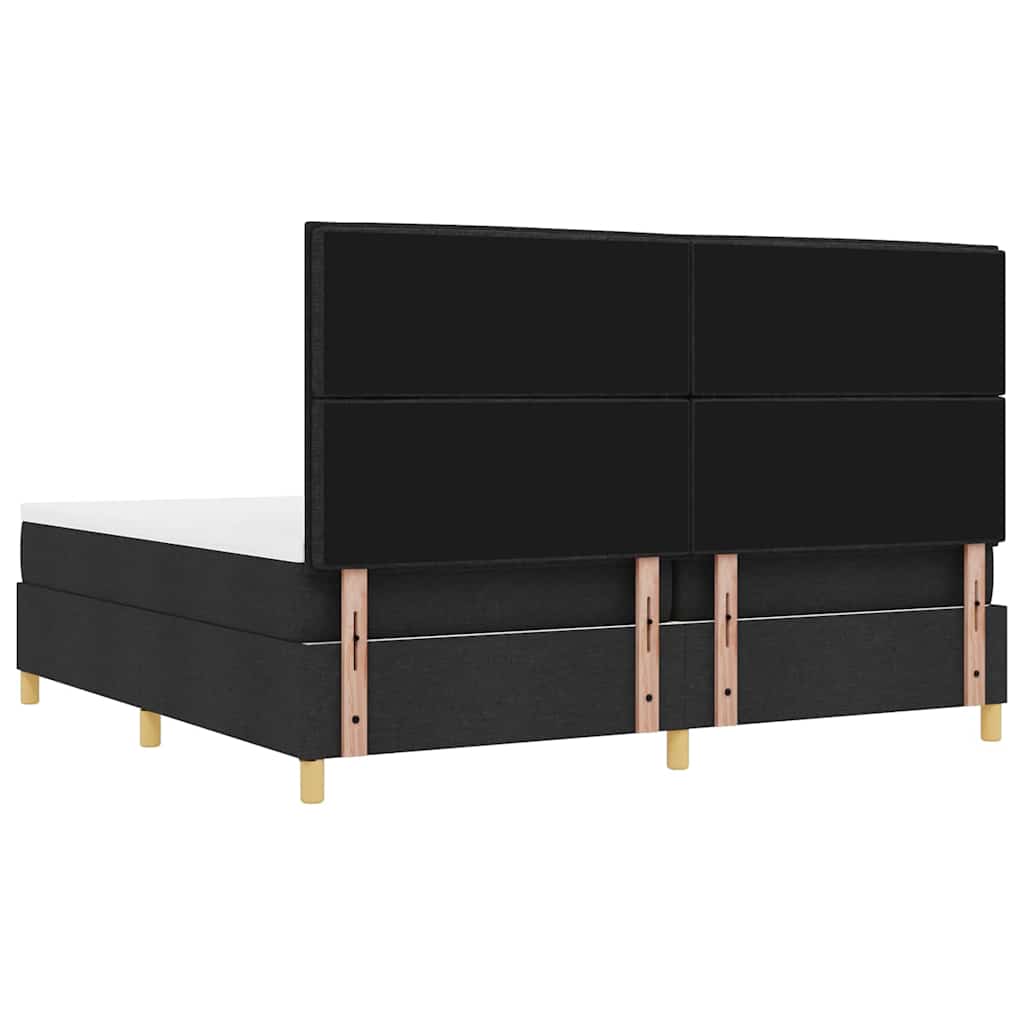 vidaXL Κρεβάτι με ελατήρια με στρώμα Μαύρο 200 x 200 cm ύφασμα