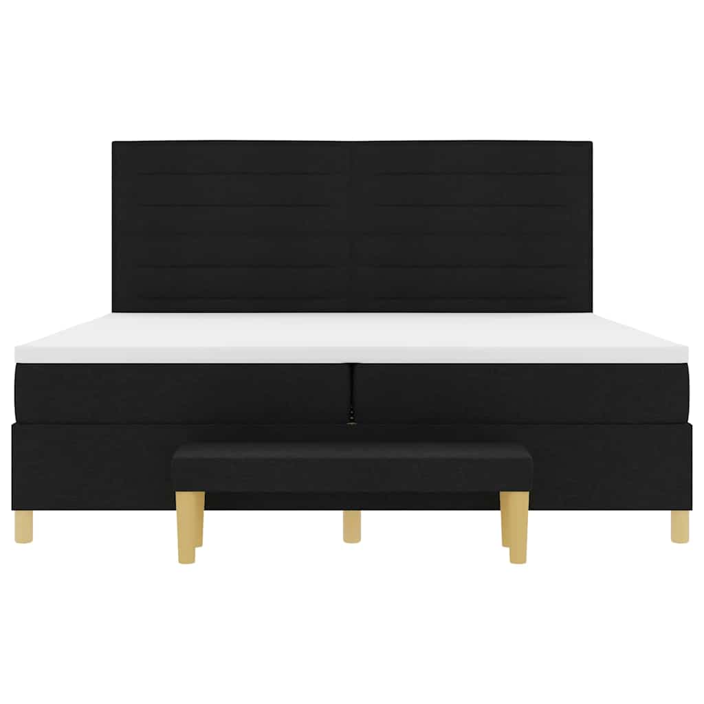 vidaXL Κρεβάτι με ελατήρια με στρώμα Μαύρο 200 x 200 cm ύφασμα