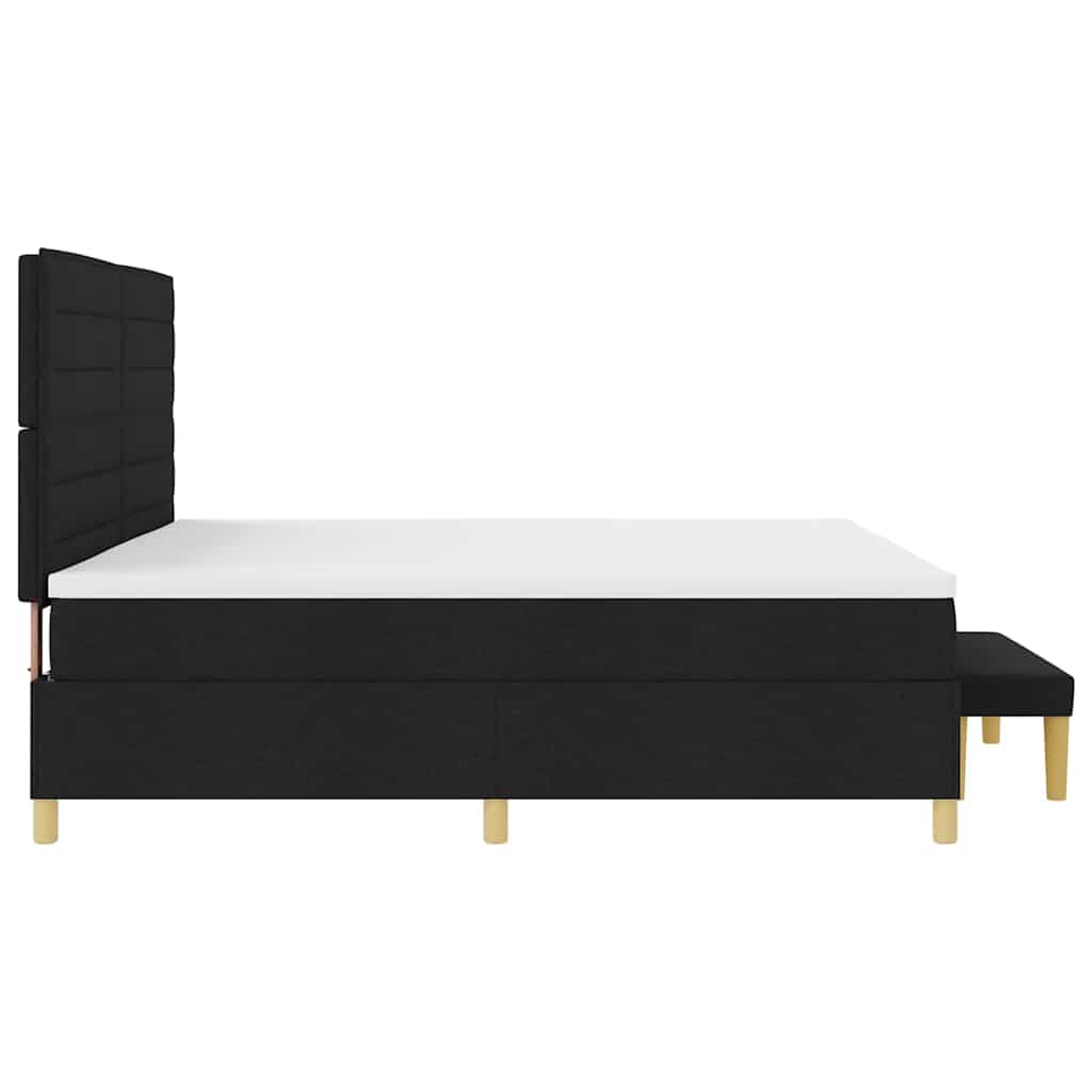 vidaXL Κρεβάτι με ελατήρια με στρώμα Μαύρο 200 x 200 cm ύφασμα