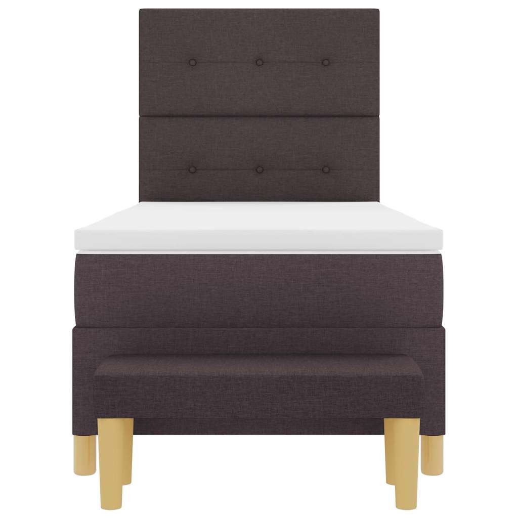 vidaXL Κρεβάτι με ελατήρια Σκούρο καφέ Σκούρο καφέ 80 x 200 cm ύφασμα