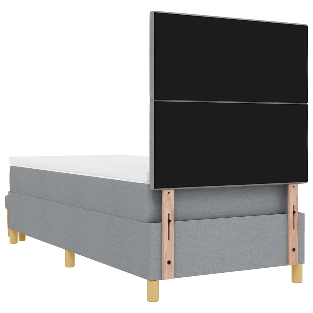 vidaXL Κρεβάτι με ελατήρια Ανοιχτό γκρι 200 x 100 cm ύφασμα