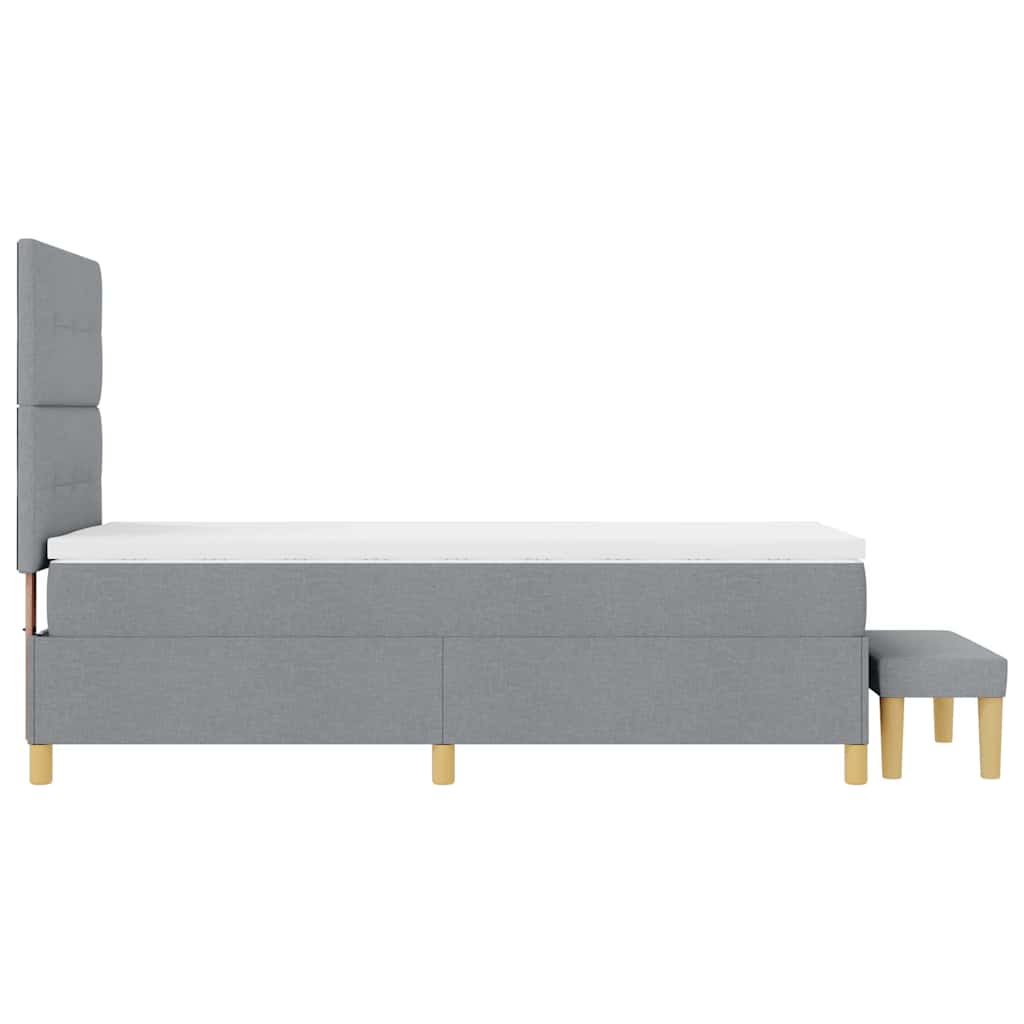 vidaXL Κρεβάτι με ελατήρια Ανοιχτό γκρι 200 x 100 cm ύφασμα