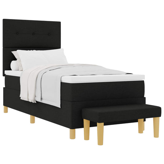 vidaXL Κρεβάτι με ελατήρια με μαξιλάρι Μαύρο 200 x 100 cm ύφασμα