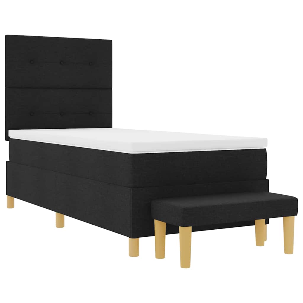 vidaXL Κρεβάτι με ελατήρια με μαξιλάρι Μαύρο 200 x 100 cm ύφασμα