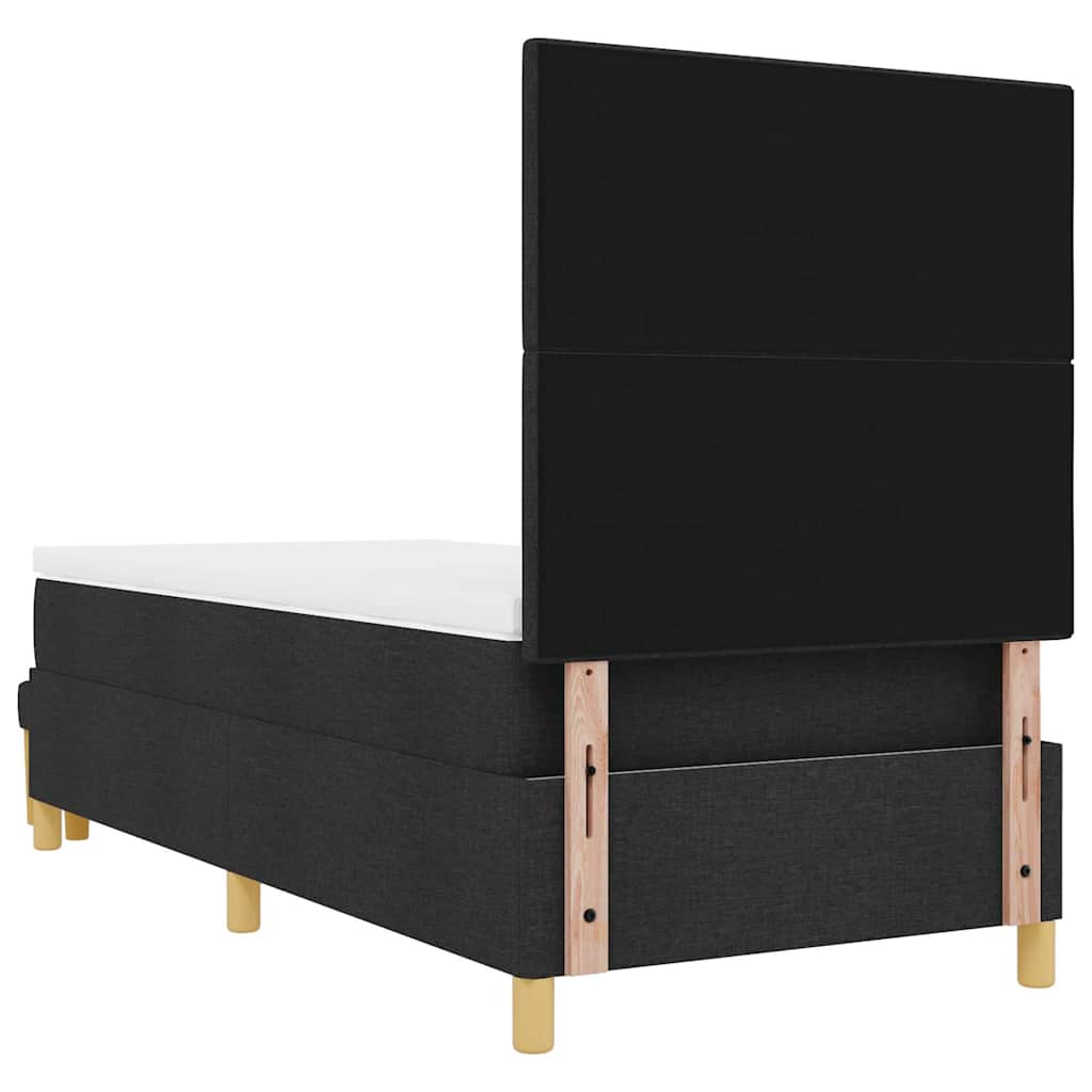 vidaXL Κρεβάτι με ελατήρια με μαξιλάρι Μαύρο 200 x 100 cm ύφασμα