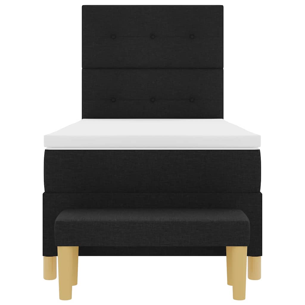 vidaXL Κρεβάτι με ελατήρια με μαξιλάρι Μαύρο 200 x 100 cm ύφασμα