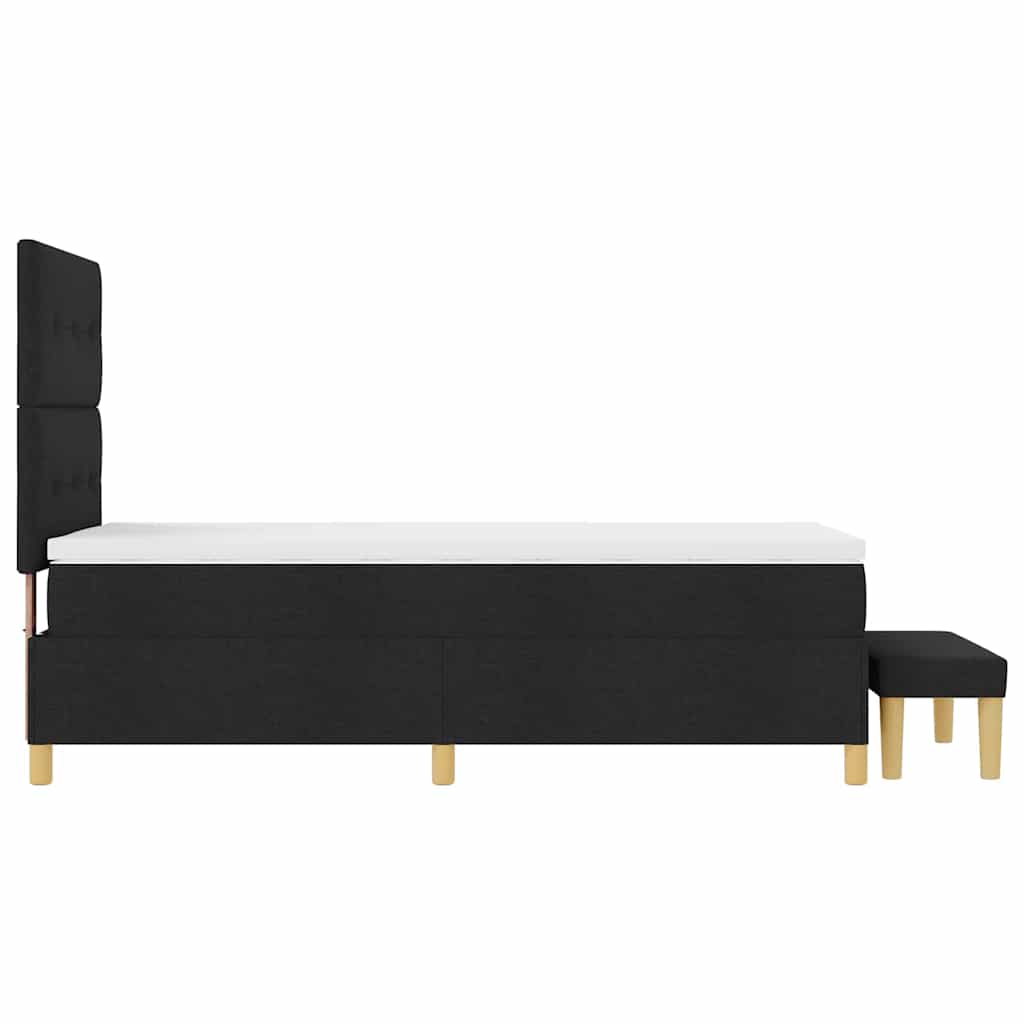 vidaXL Κρεβάτι με ελατήρια με μαξιλάρι Μαύρο 200 x 100 cm ύφασμα