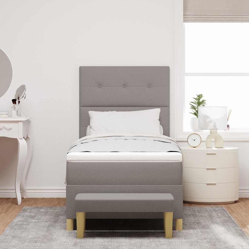vidaXL Κρεβάτι με ελατήρια με μαξιλάρι Taupe 200 x 100 cm ύφασμα