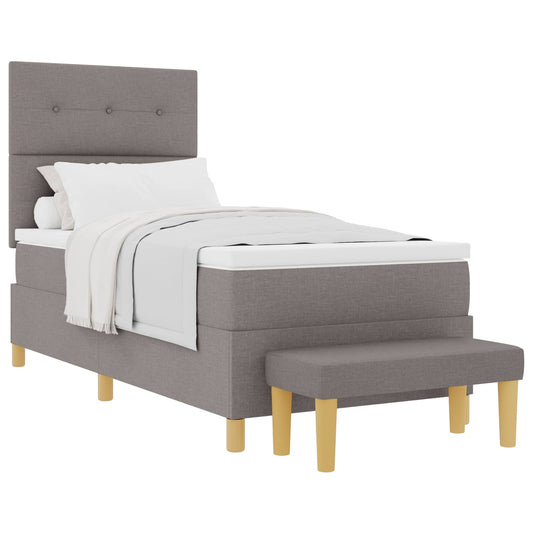 vidaXL Κρεβάτι με ελατήρια με μαξιλάρι Taupe 200 x 100 cm ύφασμα