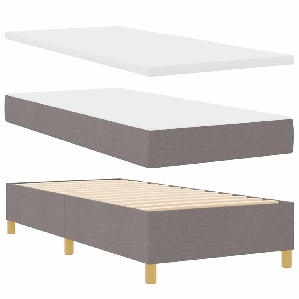 vidaXL Κρεβάτι με ελατήρια με μαξιλάρι Taupe 200 x 100 cm ύφασμα