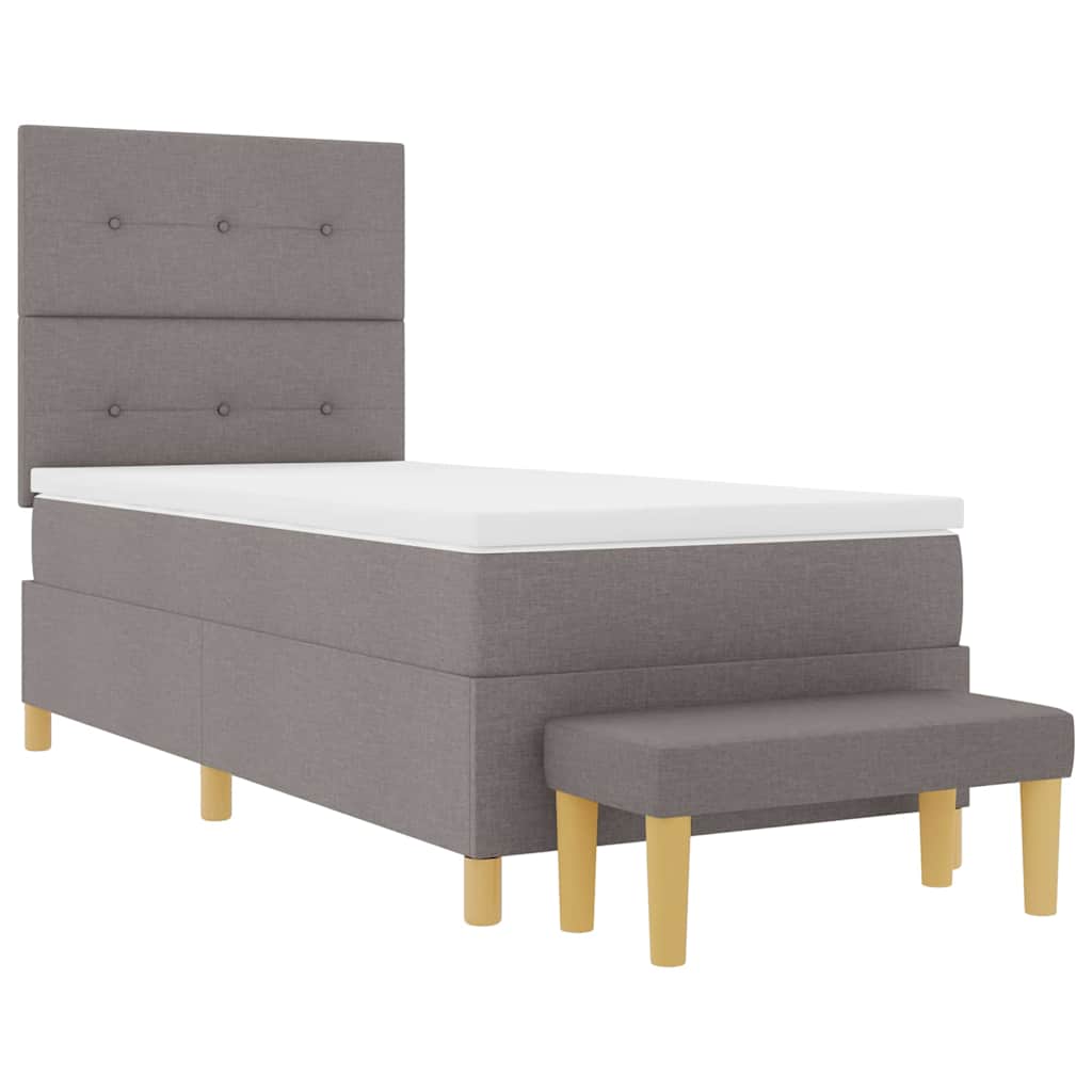 vidaXL Κρεβάτι με ελατήρια με μαξιλάρι Taupe 200 x 100 cm ύφασμα
