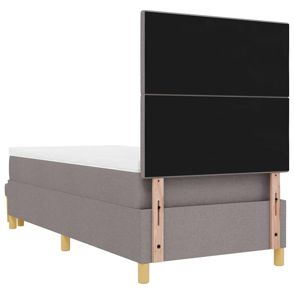 vidaXL Κρεβάτι με ελατήρια με μαξιλάρι Taupe 200 x 100 cm ύφασμα