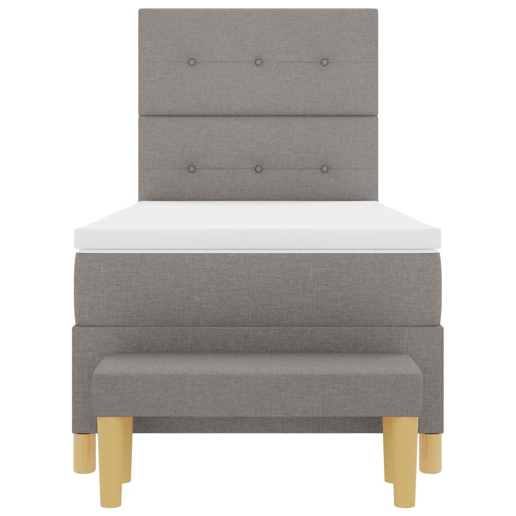 vidaXL Κρεβάτι με ελατήρια με μαξιλάρι Taupe 200 x 100 cm ύφασμα