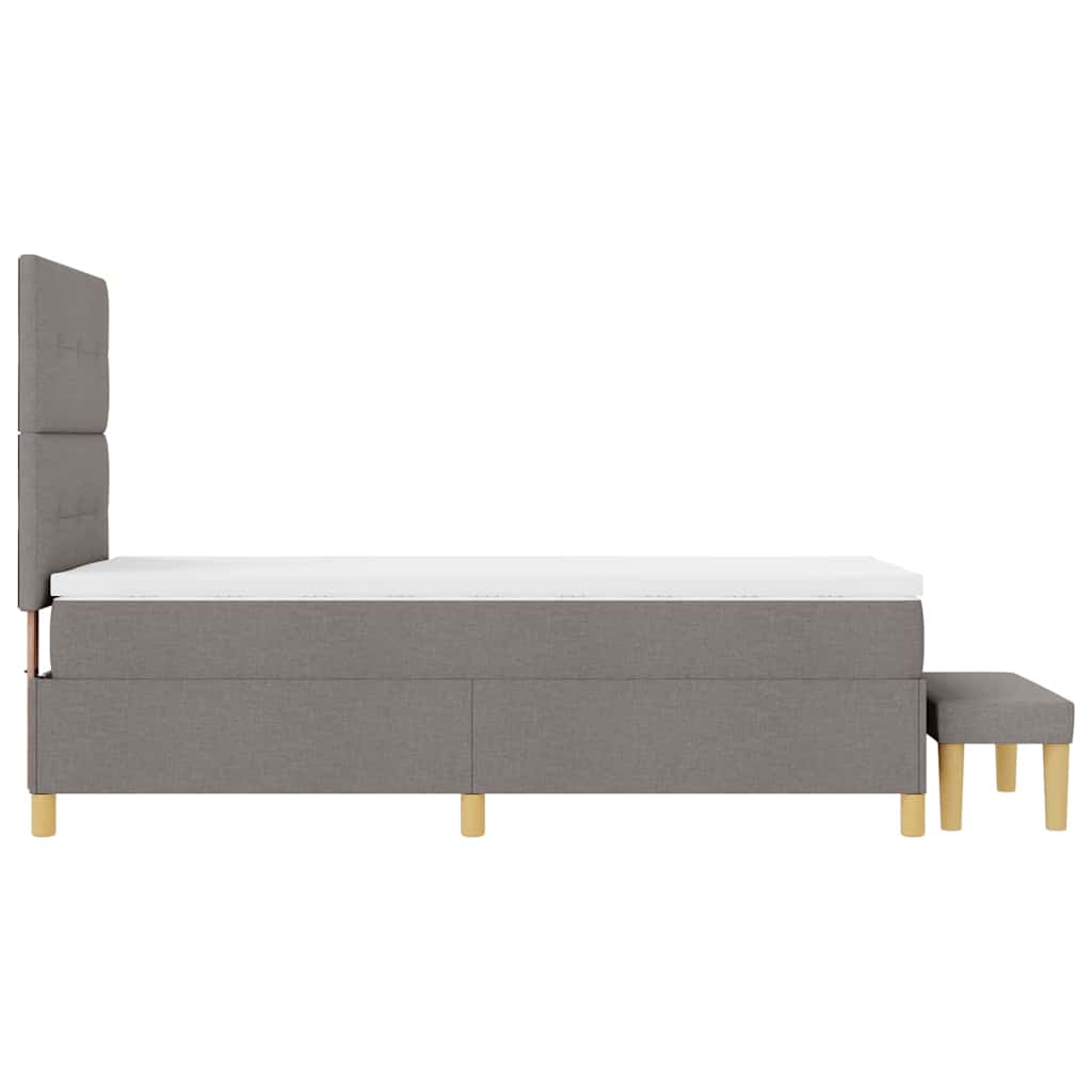 vidaXL Κρεβάτι με ελατήρια με μαξιλάρι Taupe 200 x 100 cm ύφασμα