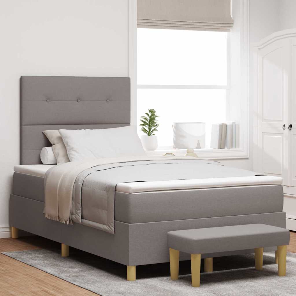 vidaXL Κρεβάτι με ελατήρια με κεφαλάρι Taupe 190 x 120 εκατοστά ύφασμα