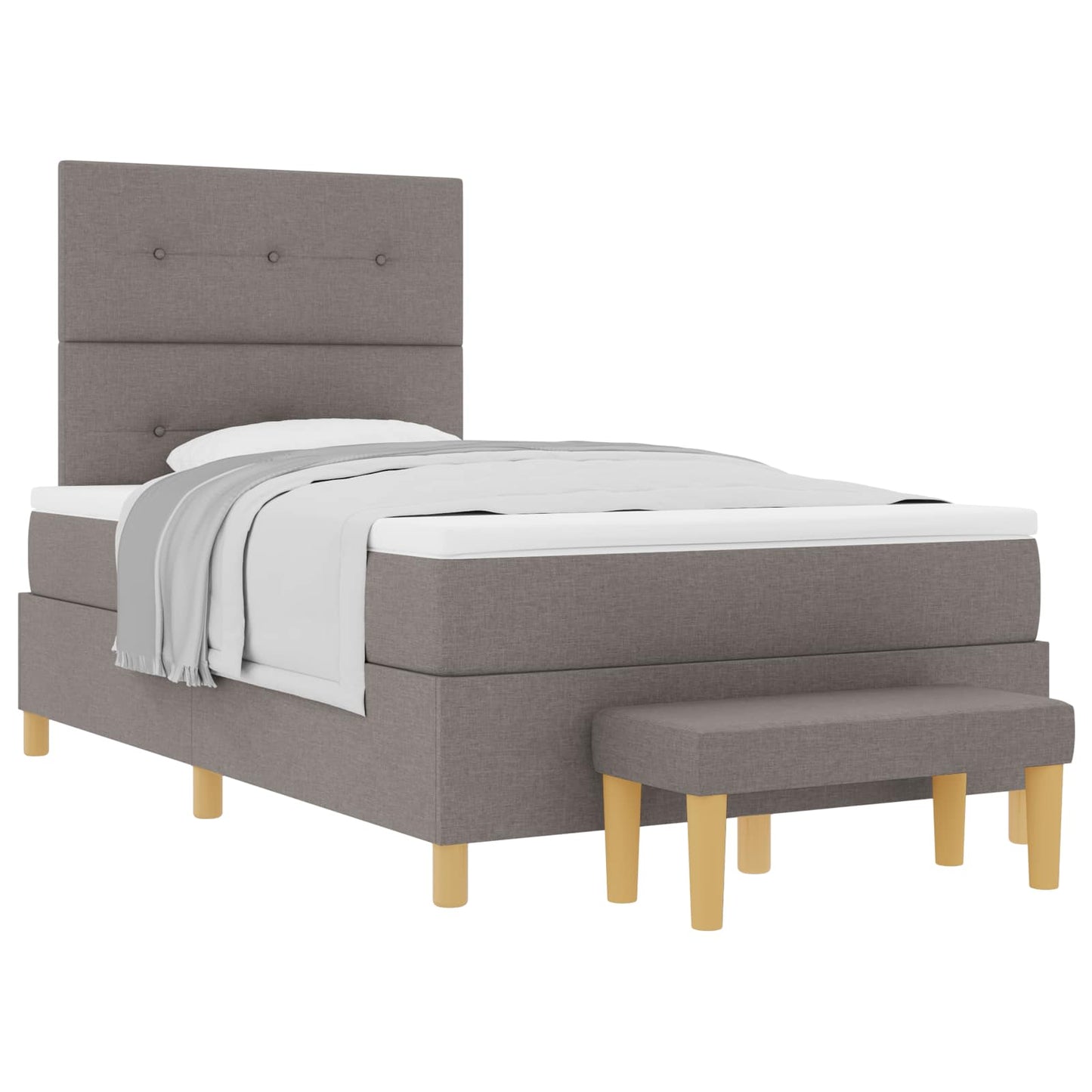 vidaXL Κρεβάτι με ελατήρια με κεφαλάρι Taupe 190 x 120 εκατοστά ύφασμα