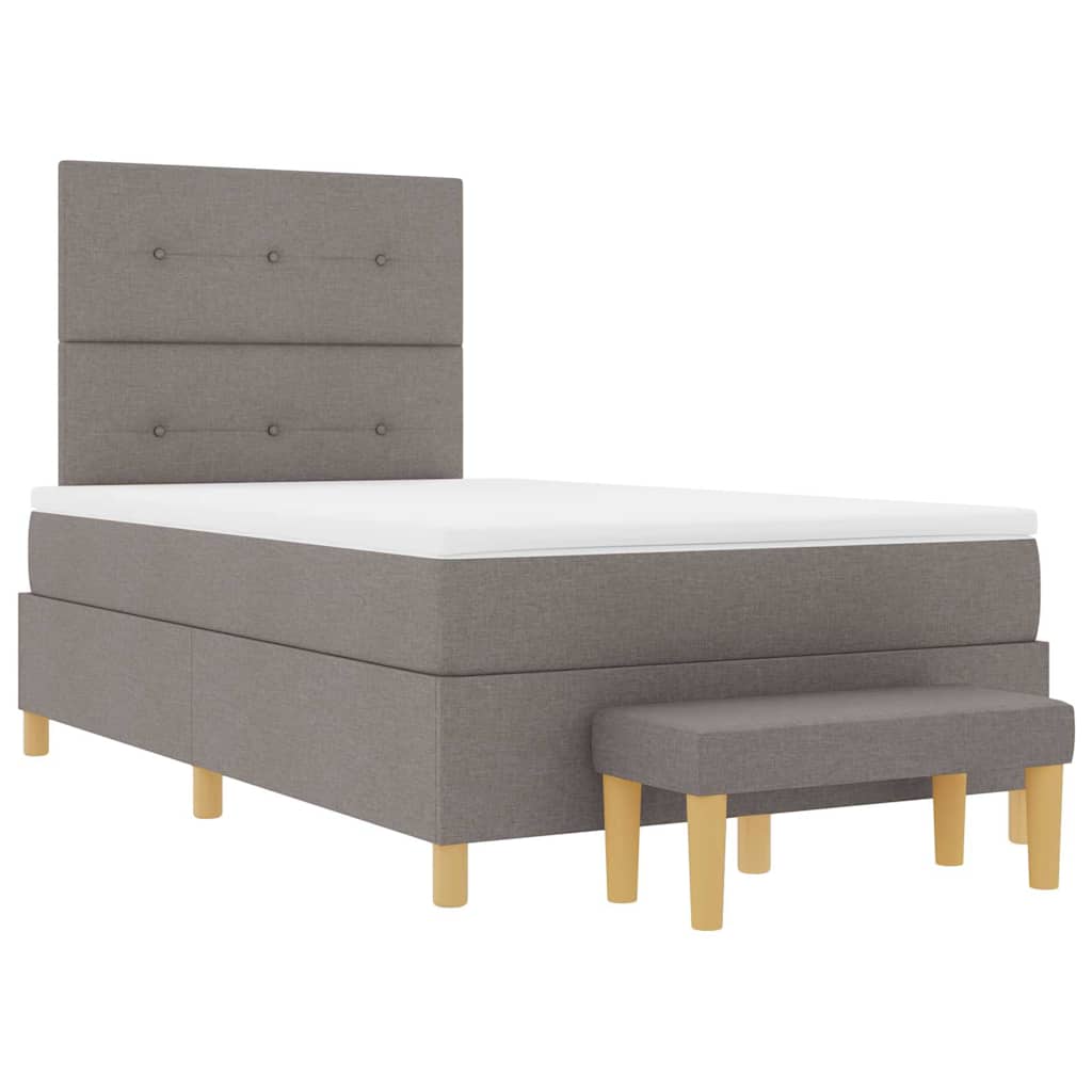 vidaXL Κρεβάτι με ελατήρια με κεφαλάρι Taupe 190 x 120 εκατοστά ύφασμα