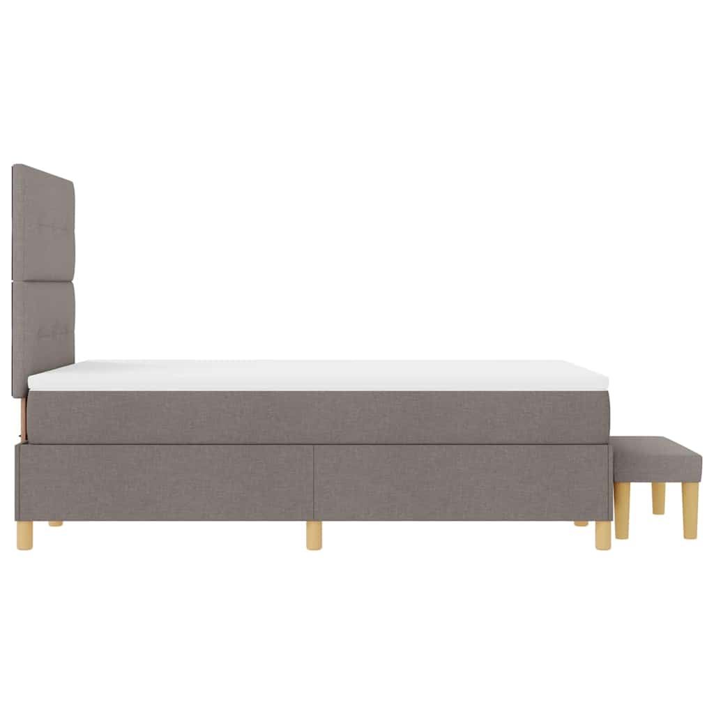vidaXL Κρεβάτι με ελατήρια με κεφαλάρι Taupe 190 x 120 εκατοστά ύφασμα