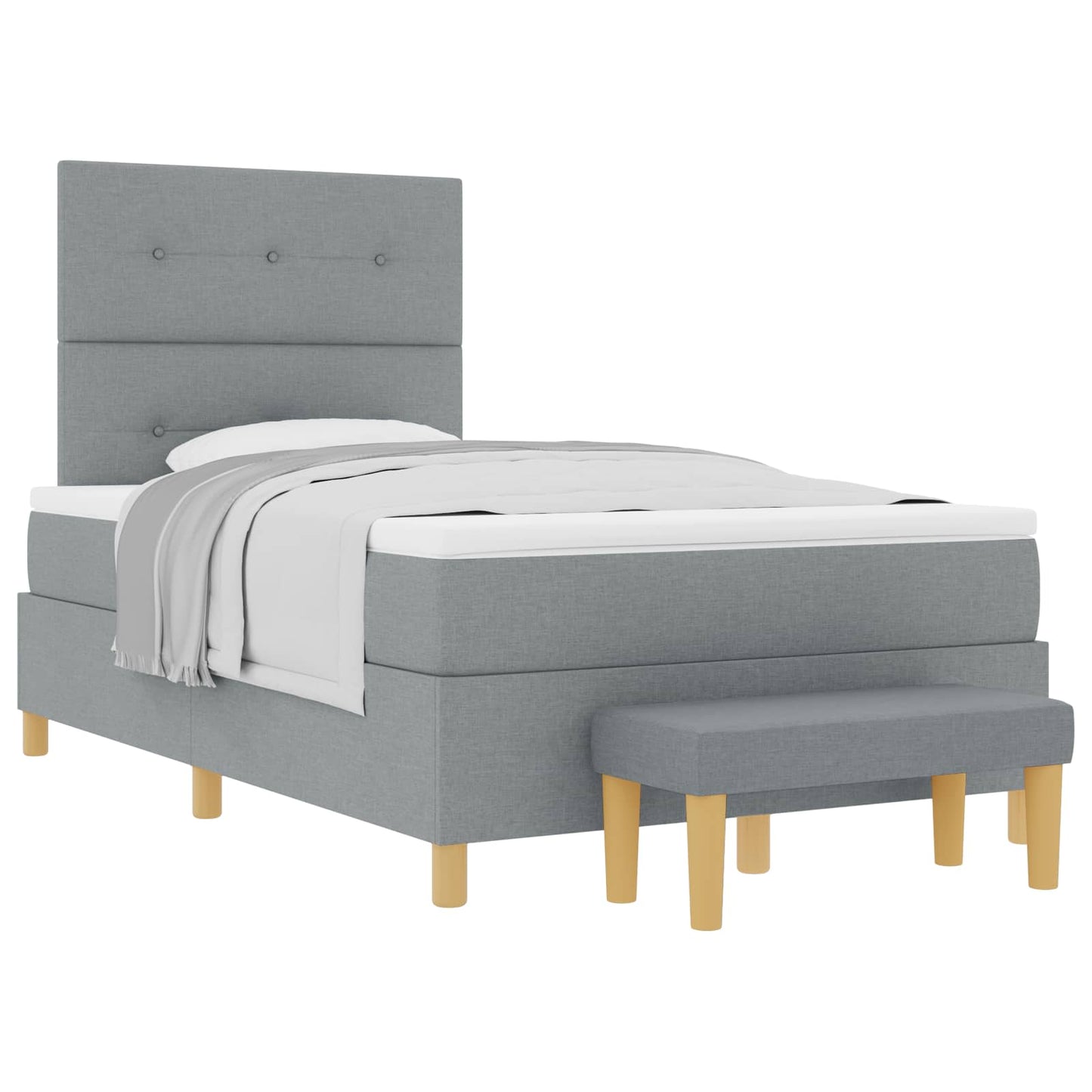 vidaXL Κρεβάτι με ελατήρια Ανοιχτό γκρι 120 x 200 cm ύφασμα