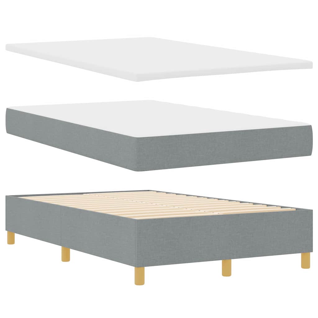 vidaXL Κρεβάτι με ελατήρια Ανοιχτό γκρι 120 x 200 cm ύφασμα