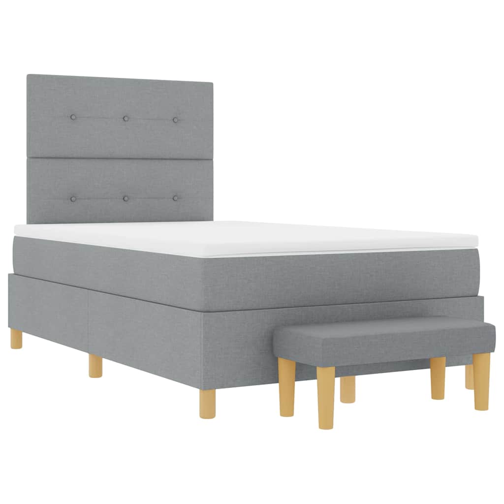 vidaXL Κρεβάτι με ελατήρια Ανοιχτό γκρι 120 x 200 cm ύφασμα