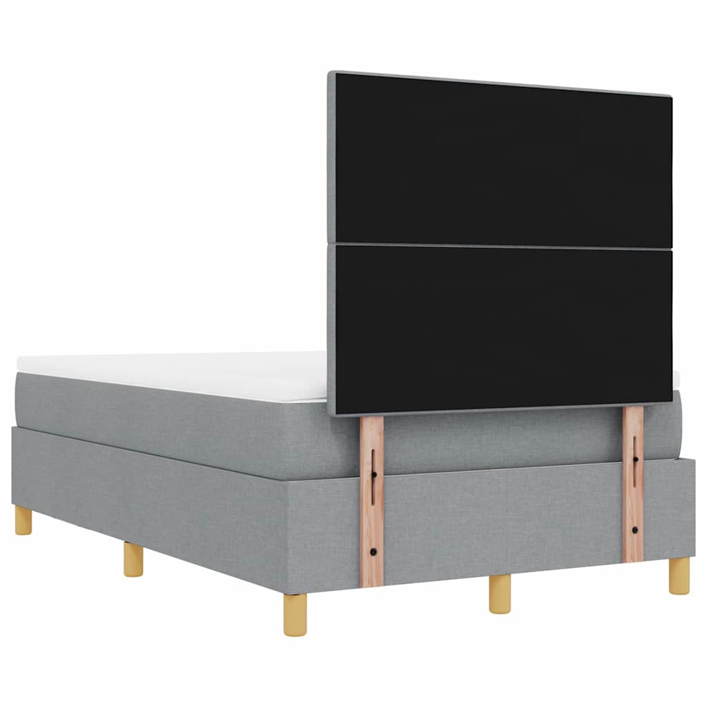 vidaXL Κρεβάτι με ελατήρια Ανοιχτό γκρι 120 x 200 cm ύφασμα