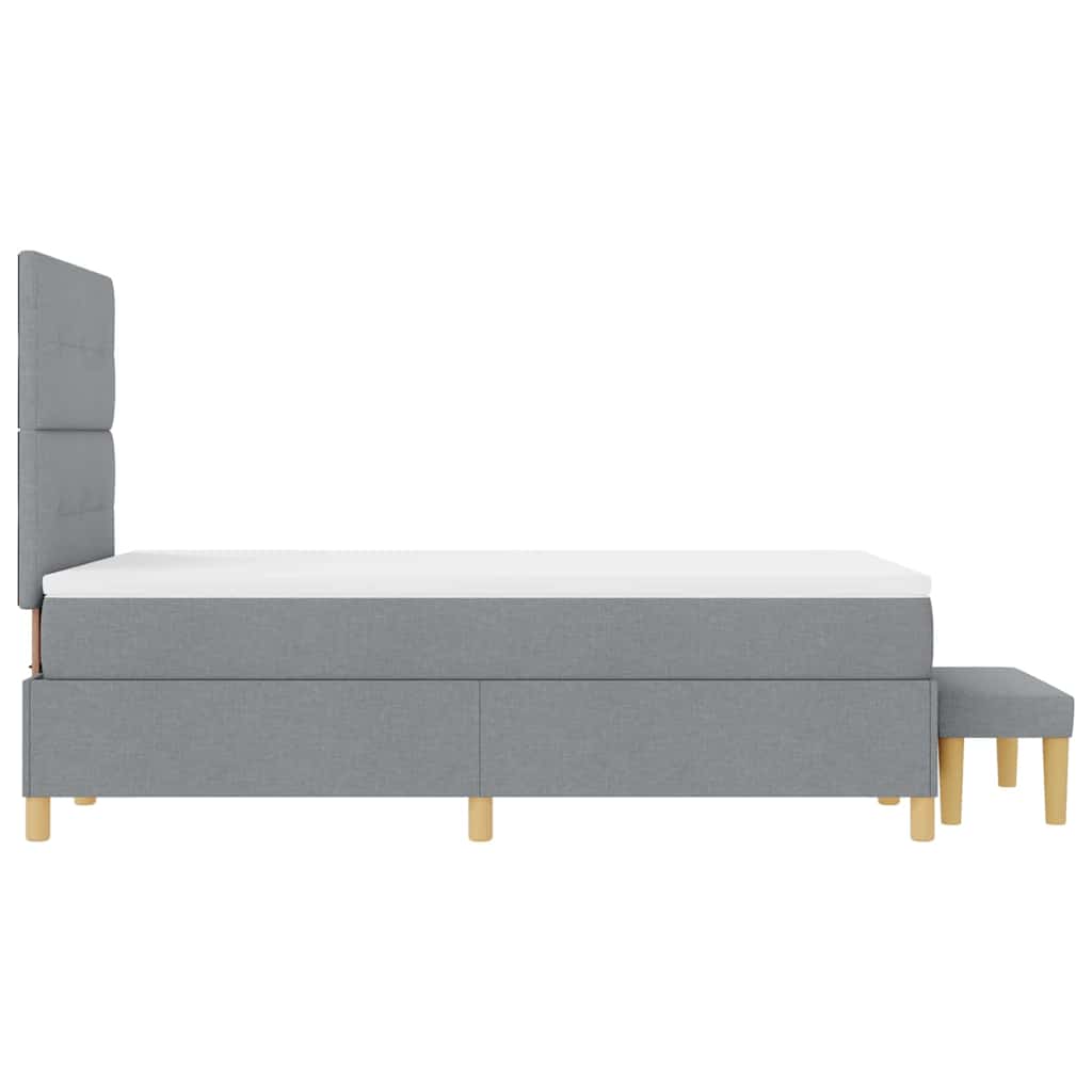 vidaXL Κρεβάτι με ελατήρια Ανοιχτό γκρι 120 x 200 cm ύφασμα