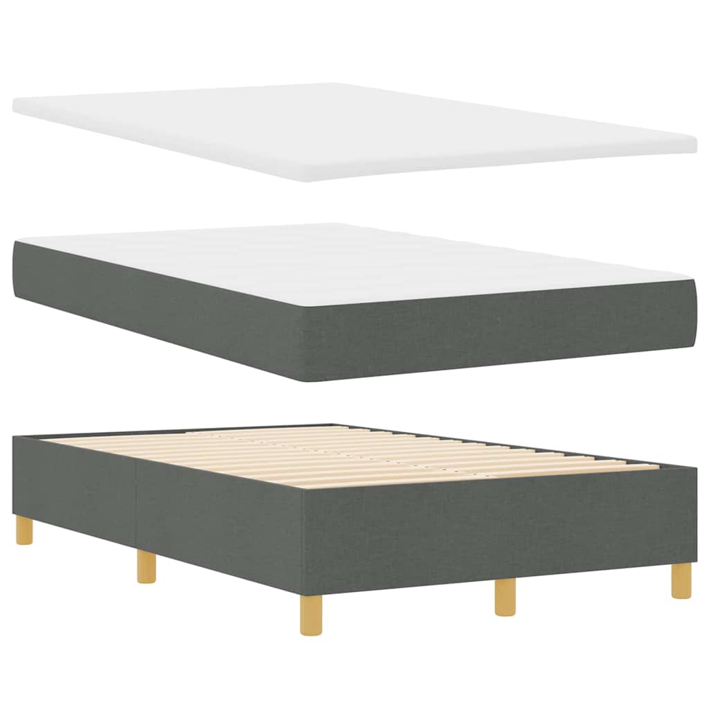 vidaXL Κρεβάτι με ελατήρια Σκούρο γκρι 200 x 120 εκατοστά ύφασμα