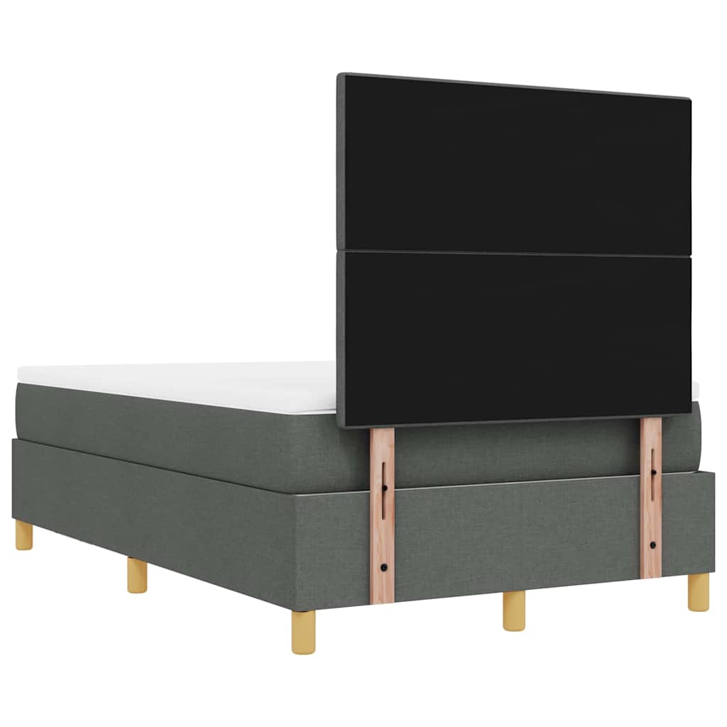 vidaXL Κρεβάτι με ελατήρια Σκούρο γκρι 200 x 120 εκατοστά ύφασμα