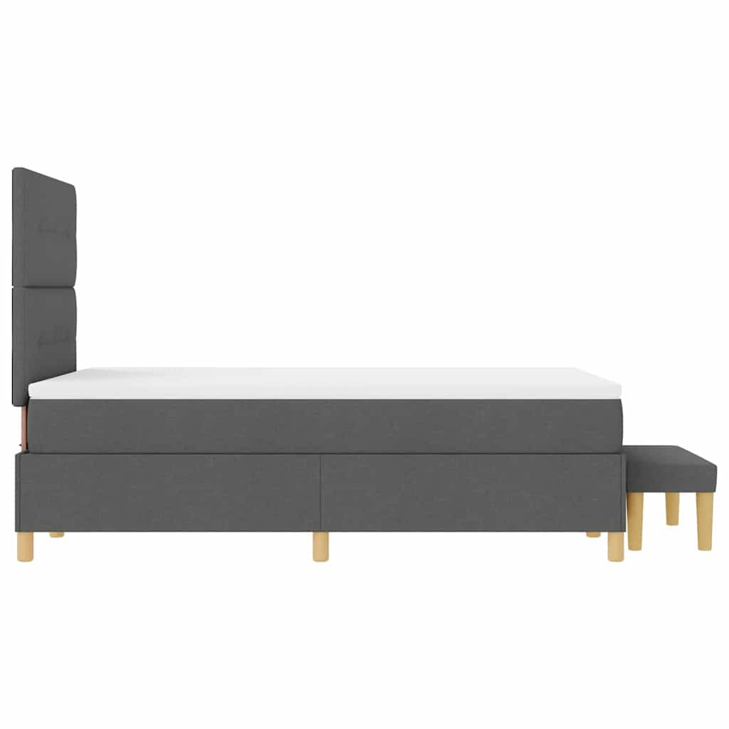 vidaXL Κρεβάτι με ελατήρια Σκούρο γκρι 200 x 120 εκατοστά ύφασμα